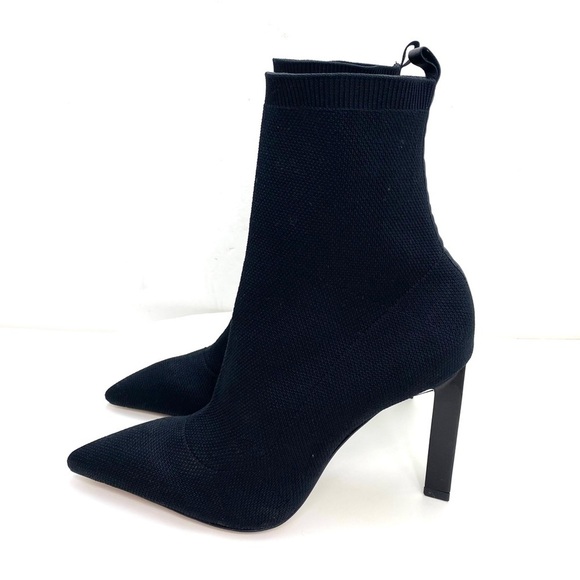 SCHUTZ Ammie Skinny Knit Socks Ankle Heel Boot in Black Size 9.5 - Picture 6 of 10